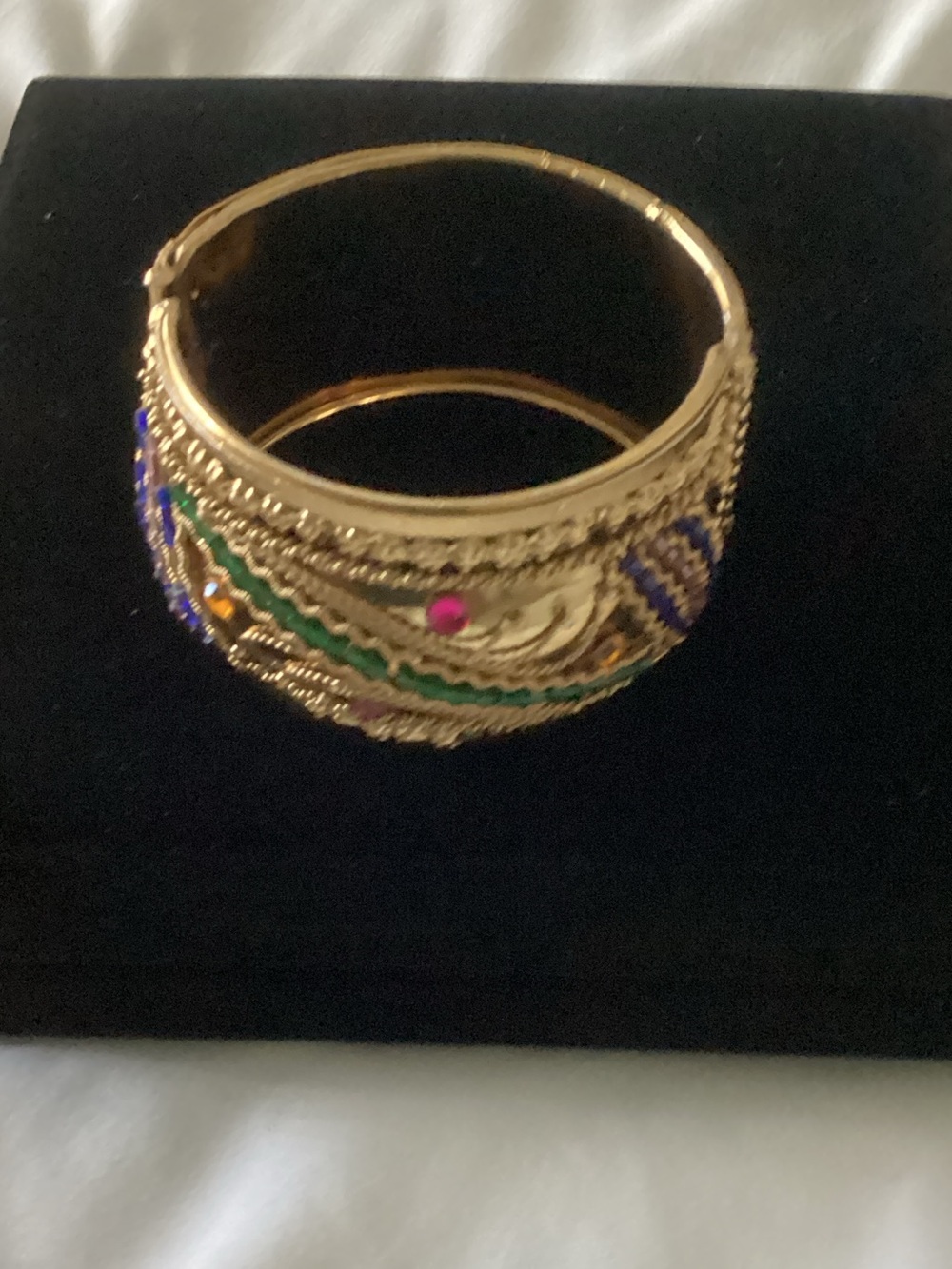 Gold-Tone Multicolor Enamel Fashion Bangle Bracelet